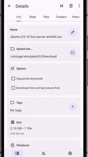 LibreTorrent screenshot