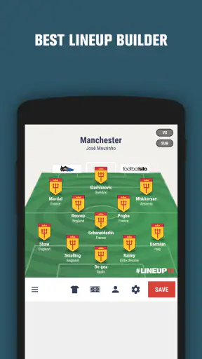LINEUP11: Alineación de fútbol screenshot