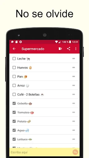 Lista de compras screenshot