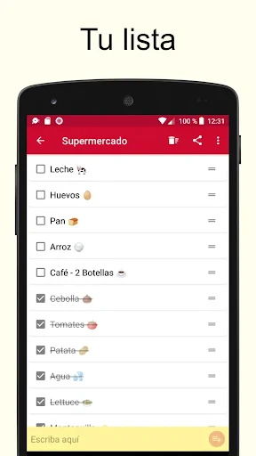 Lista de compras screenshot