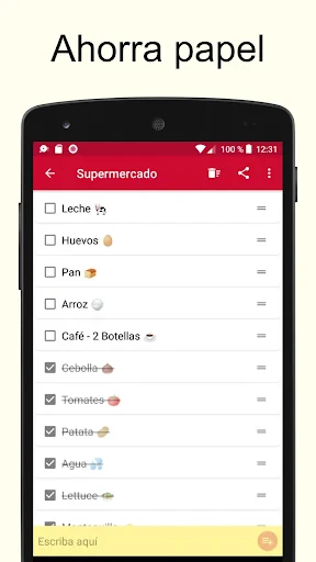 Lista de compras screenshot