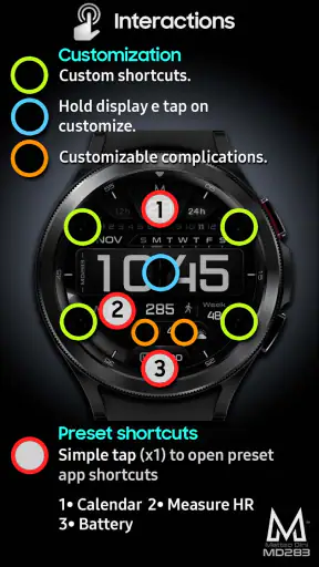 MD283 3D Digital watch face screenshot