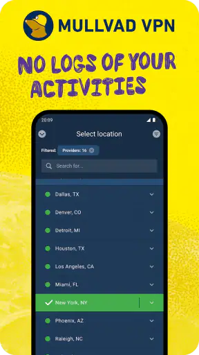 Mullvad VPN screenshot