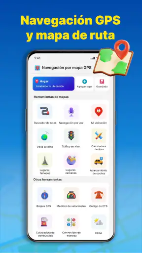 Navegación GPS y mapa de ruta screenshot