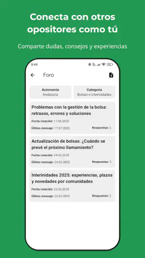 OpositApp screenshot