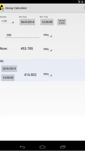 Radioactive Decay Calculator screenshot