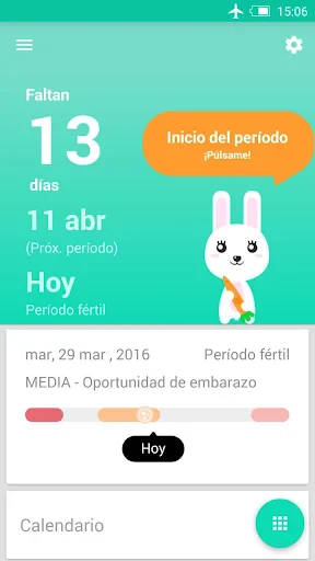 Registro del periodo ovulación screenshot