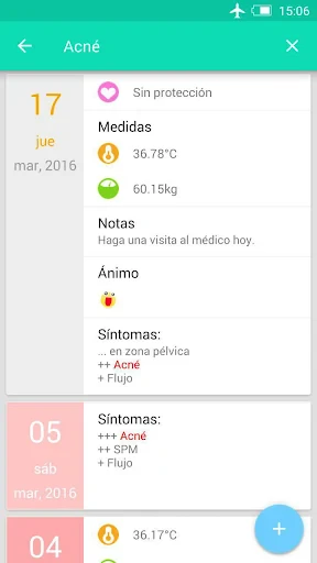Registro del periodo ovulación screenshot
