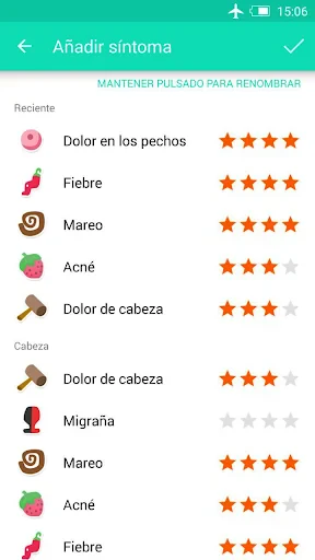 Registro del periodo ovulación screenshot