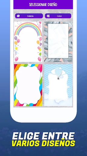 Tarjetas de invitación digital screenshot