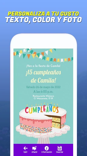 Tarjetas de invitación digital screenshot