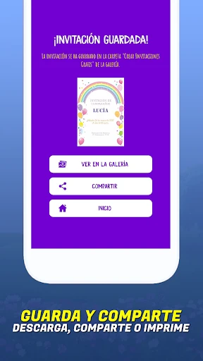 Tarjetas de invitación digital screenshot