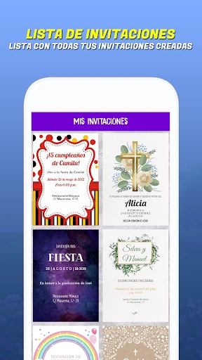 Tarjetas de invitación digital screenshot