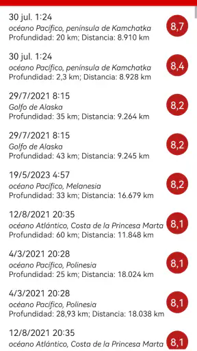 Terremotos screenshot