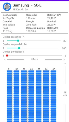 TodoBaterias Calculadora screenshot
