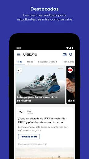UNiDAYS: Ofertas estudiantes screenshot