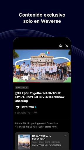 Weverse, Acércate a tu artista screenshot