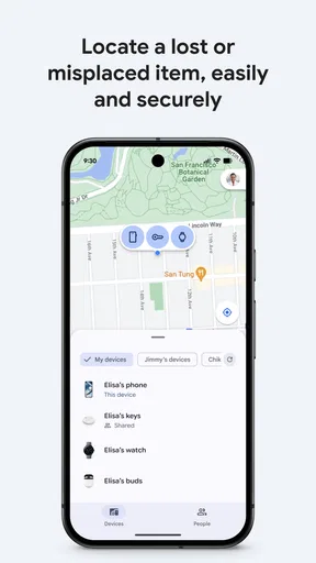 "مركز العثور" من Google screenshot
