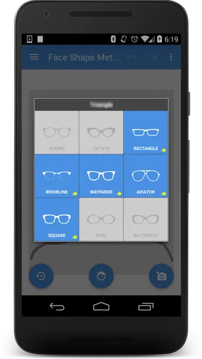 My Face Shape Meter and frames screenshot