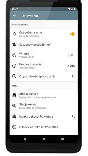 Kanarek - ostrzeżenia o smogu screenshot