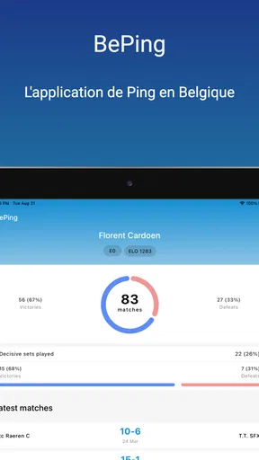 BePing – Tennis de table screenshot