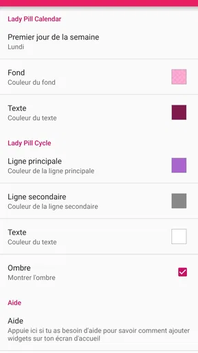 Lady Pill Widgets screenshot