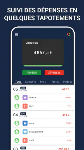 Budget et suivi de dépenses screenshot