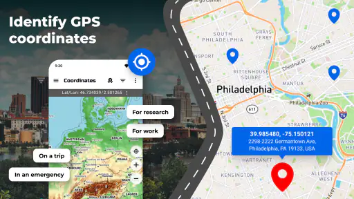 Carte des coordonnées GPS screenshot