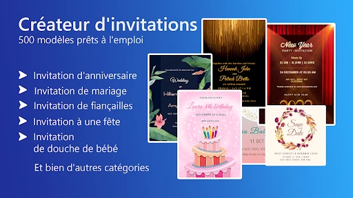 Carte d'invitation avec photo screenshot