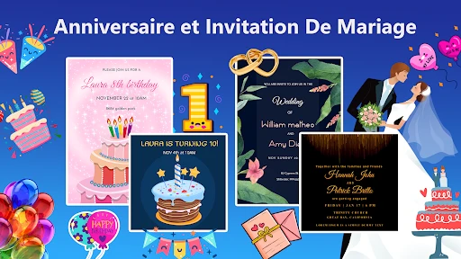 Carte d'invitation avec photo screenshot