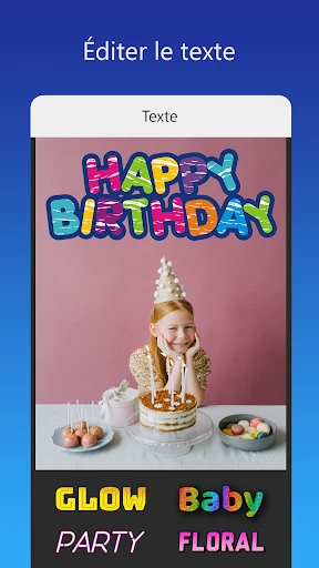 Carte d'invitation avec photo screenshot