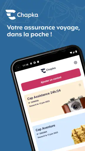 Chapka, assurance voyage screenshot