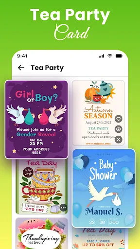 Créateur cartes d'invitation screenshot