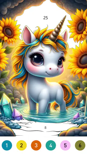 Fairytale Color by number game screenshot