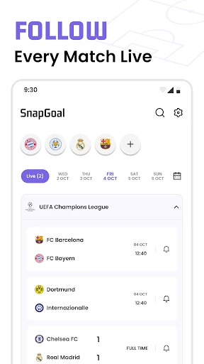 Football Live Scores: SnapGoal screenshot