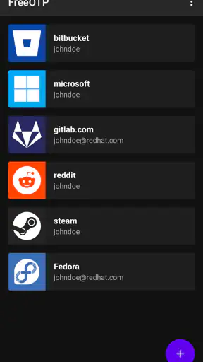 FreeOTP Authenticator screenshot