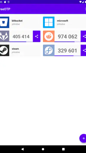 FreeOTP Authenticator screenshot