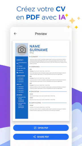 IA Constructeur de CV PDF screenshot