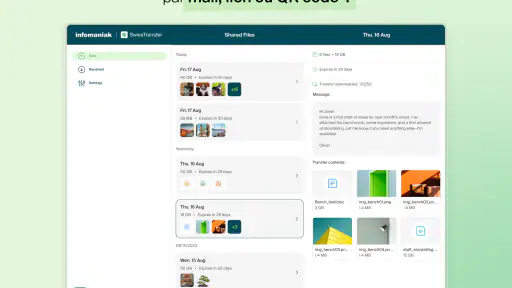 Infomaniak SwissTransfer screenshot