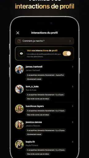 inProfile : Traqueur Profil screenshot
