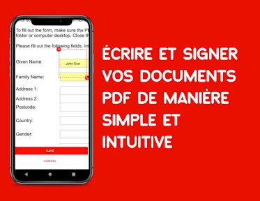 Modifier PDF, signer, écrire screenshot
