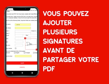 Modifier PDF, signer, écrire screenshot