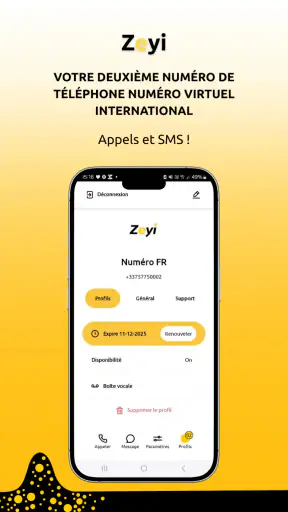 Numéros virtuels & Appels Sms screenshot