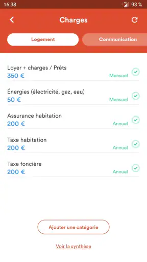 Pilote Budget, gestion dépense screenshot