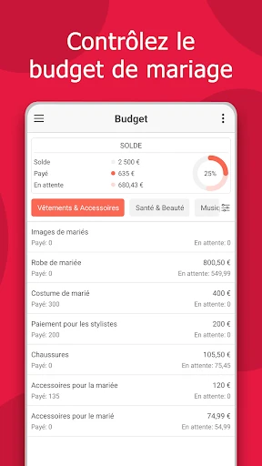 Planificateur de Mariage MyWed screenshot