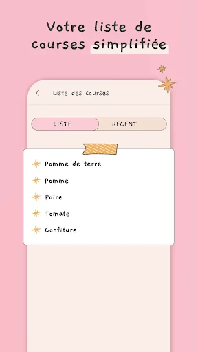 Planning repas semaine screenshot