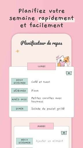 Planning repas semaine screenshot