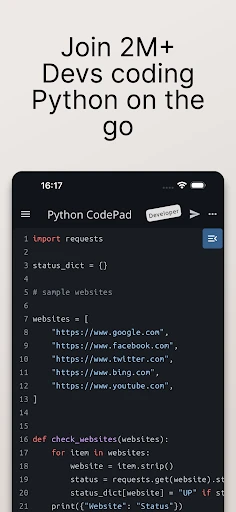 Téléchargez Python Coding Editor & IDE App - Appcracy