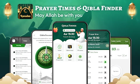 Qibla boussole, Horaire priere screenshot