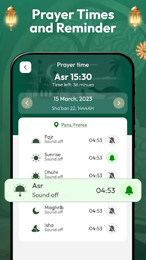 Qibla boussole, Horaire priere screenshot